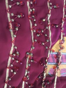 Maroon Embroidered Blouse