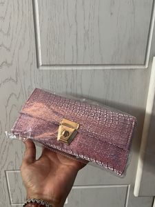 💗Sparkly Crocodile Embossed Clutch Bag