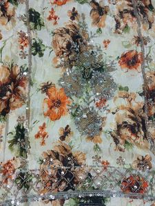 Floral Kurta Set with Embellishments