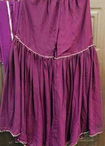 Embroidered Purple Kurta Set with Dupatta
