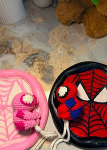 Handmade Crochet Spiderman keychain