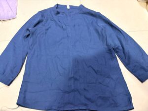Elegant Blue Long Sleeve Top