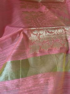 Elegant Peach Saree with Gold Border