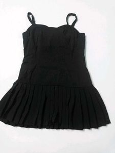 Savana Navy Blue Pleated Dress