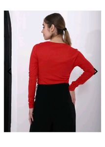 Chic Ruched V-Neck Long Sleeve Top(bodysuit)