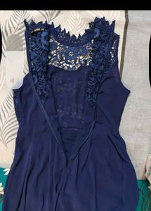 Elegant Navy Lace Dress