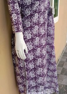 Purple Floral Print Kurta Set with Dupatta