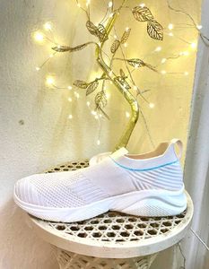 Comfy White Knit Slip-On Sneakers