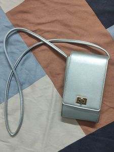 Shiny Silver Mini Crossbody Bag
