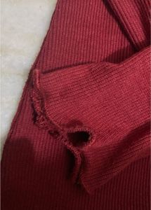 Red Long Sleeve Henley Top