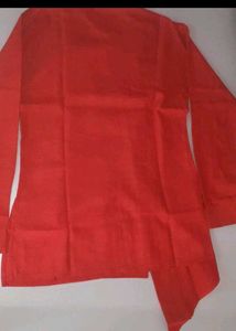 Orange Cotton Kurta for Men