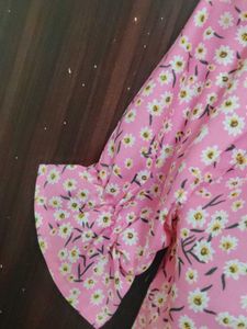 Cute Pink Floral Blouse