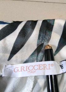 Italian Brand Leaf Print Drawstring Pant Free Size