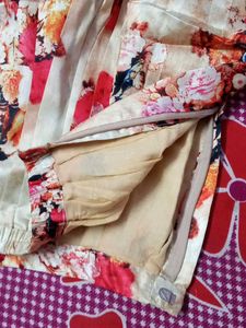 Floral Print Pleated ethnic long skirt