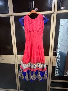 Pink And Blue Anarkali