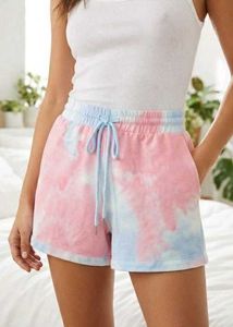 Tie-Dye Pink &amp; Blue Lounge Shorts