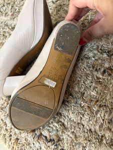 Chic Beige Peep-Toe Block Heels