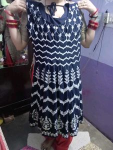 Navy Blue Embroidered Kurta Set