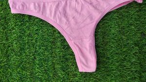 Pink Cotton Thong Panty