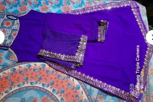 Purple Embroidered Kurta Set with Dupatta