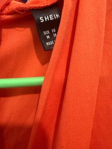 Vibrant Orange Ruched Maxi Dress