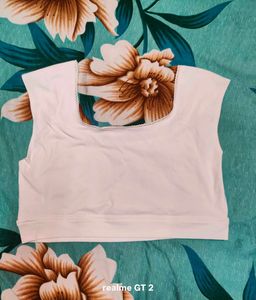Shein Tie-Up Sleeve Cut-Out Lace Trim Crop top