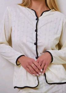 Women's Cream Button-Up night