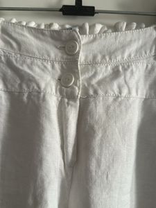 Classic White Linen Wide Leg Pants
