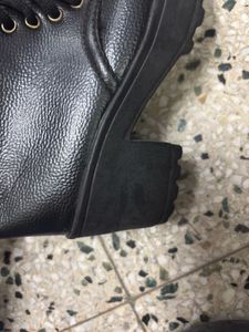 Black Faux Fur Lined Platform Boots