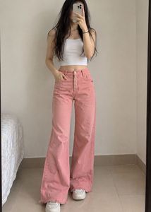Pink Wide-Leg Jeans
