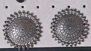 Oxidised Silver Tone Pendant Necklace and earings