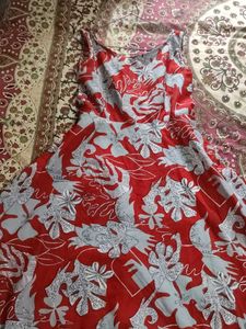 Stylish Red Floral Midi Dress