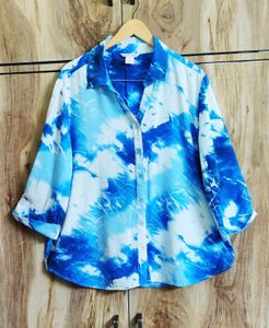 Grey &amp; Blue Floral ShirtsBust Size-46-48 ( COMBO)