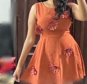 Floral Detail Skater Dress