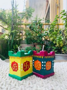 Hand-Painted Decorative Diwali Candles