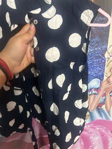 Navy Blue Polka Dot Sleeveless Top