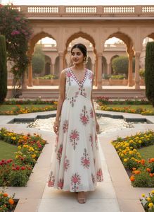 Elegant Floral Print Gown