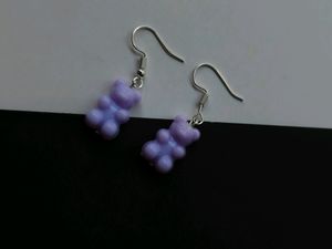 Lavender Gummy Bear Earrings