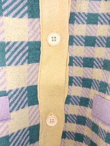 Gingham Cardigan Winter Sweater