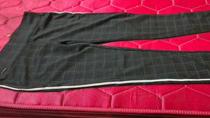 Classic Plaid Pants with Stripe Detail