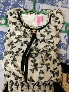 Price Dropp Trendy Bow Print Jumpsuit For Girls