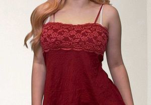 Red Lace Trim Camisole