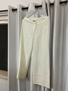 GLOBAL DESI White Eyelet Ethnic pants