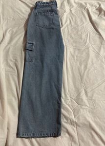 Light Wash Cargo wide leg Jeans