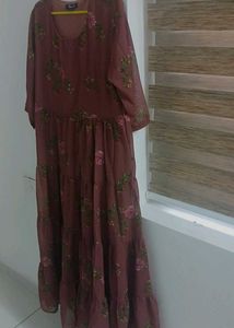 Beautiful Floral Print Tiered Dress