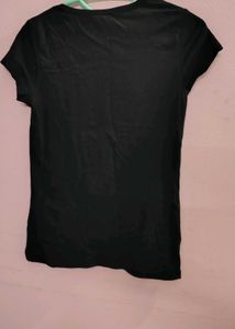 Stylish Black Cut-Out T-Shirt