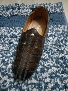 Fingerprint Brown Slip-On Shoes