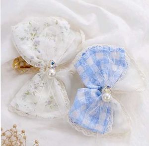Floral Hair Clip with Pearl Accent