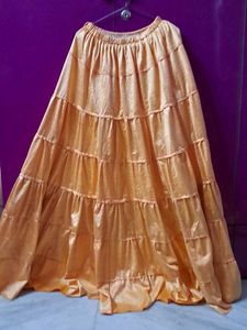 Tiered Orange Ethnic Skirt full flair