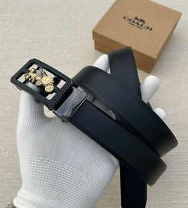 Coach Black Leather Belt with Horse Buckle